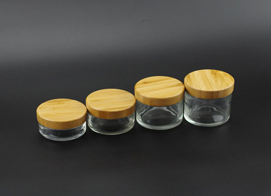 Glas CRC Jar mit echtem Bamboo Child Proof Cap
